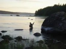 User submitted picture: Flyfisherman on the strea...